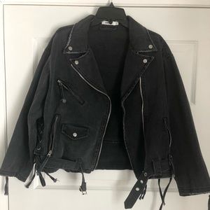 jet setter black denim jacket